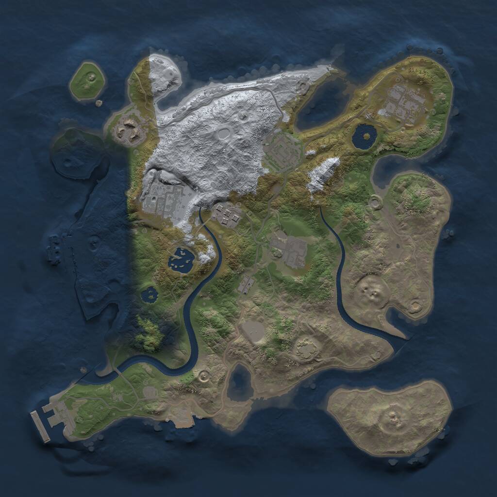 Rust Map: Procedural Map, Size: 2980, Seed: 22480, 11 Monuments