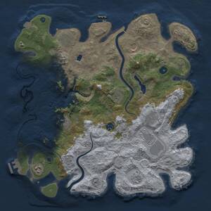 Thumbnail Rust Map: Procedural Map, Size: 4000, Seed: 500250294, 16 Monuments