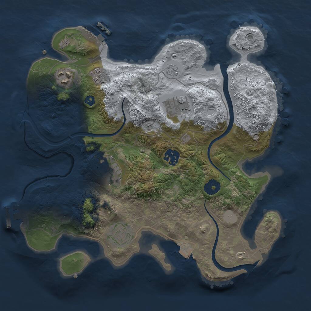Rust Map: Procedural Map, Size: 3000, Seed: 556826512, 11 Monuments