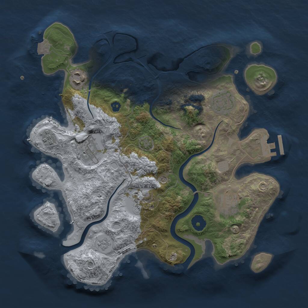 Rust Map: Procedural Map, Size: 3100, Seed: 2038036448, 11 Monuments