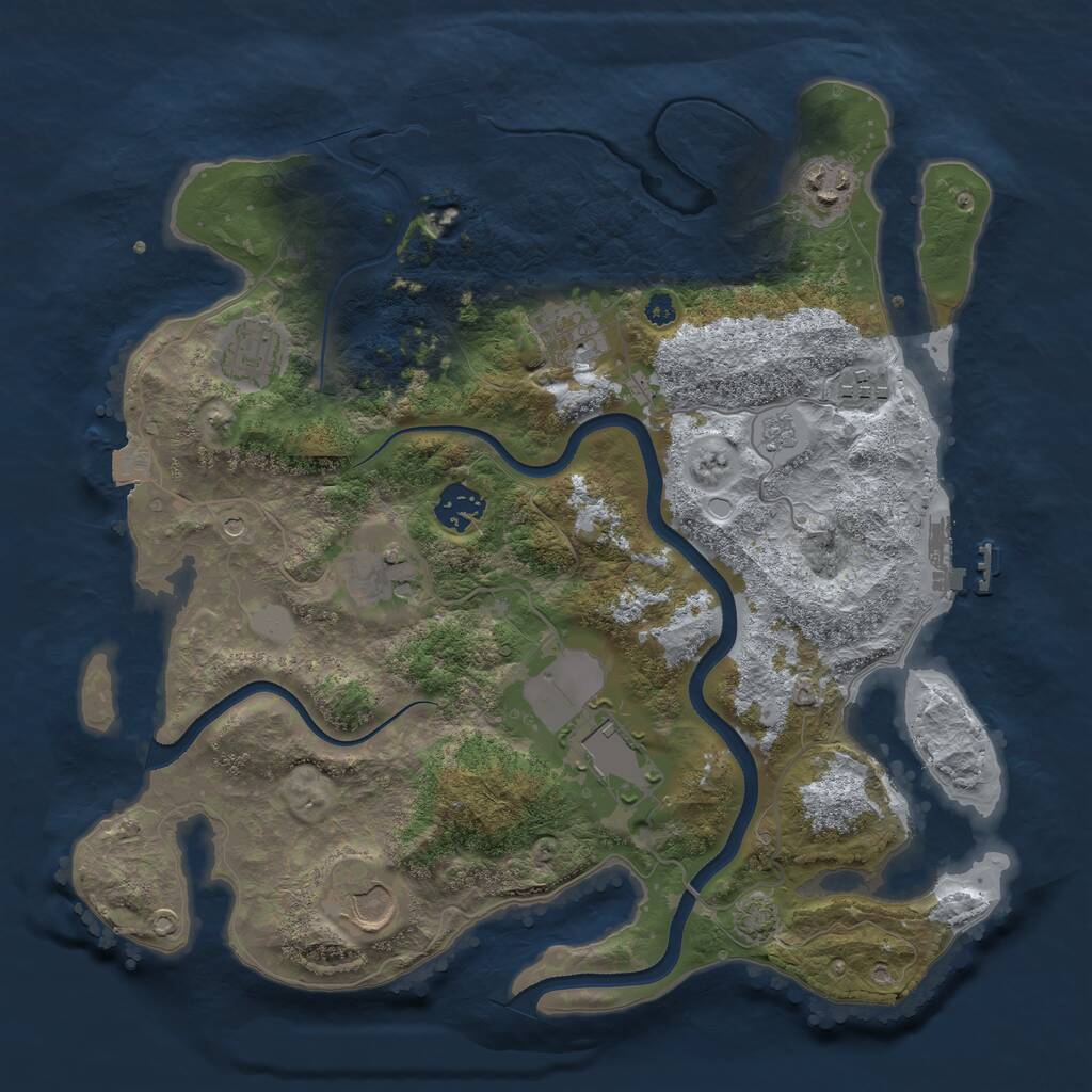 Rust Map: Procedural Map, Size: 3500, Seed: 1746005783, 14 Monuments