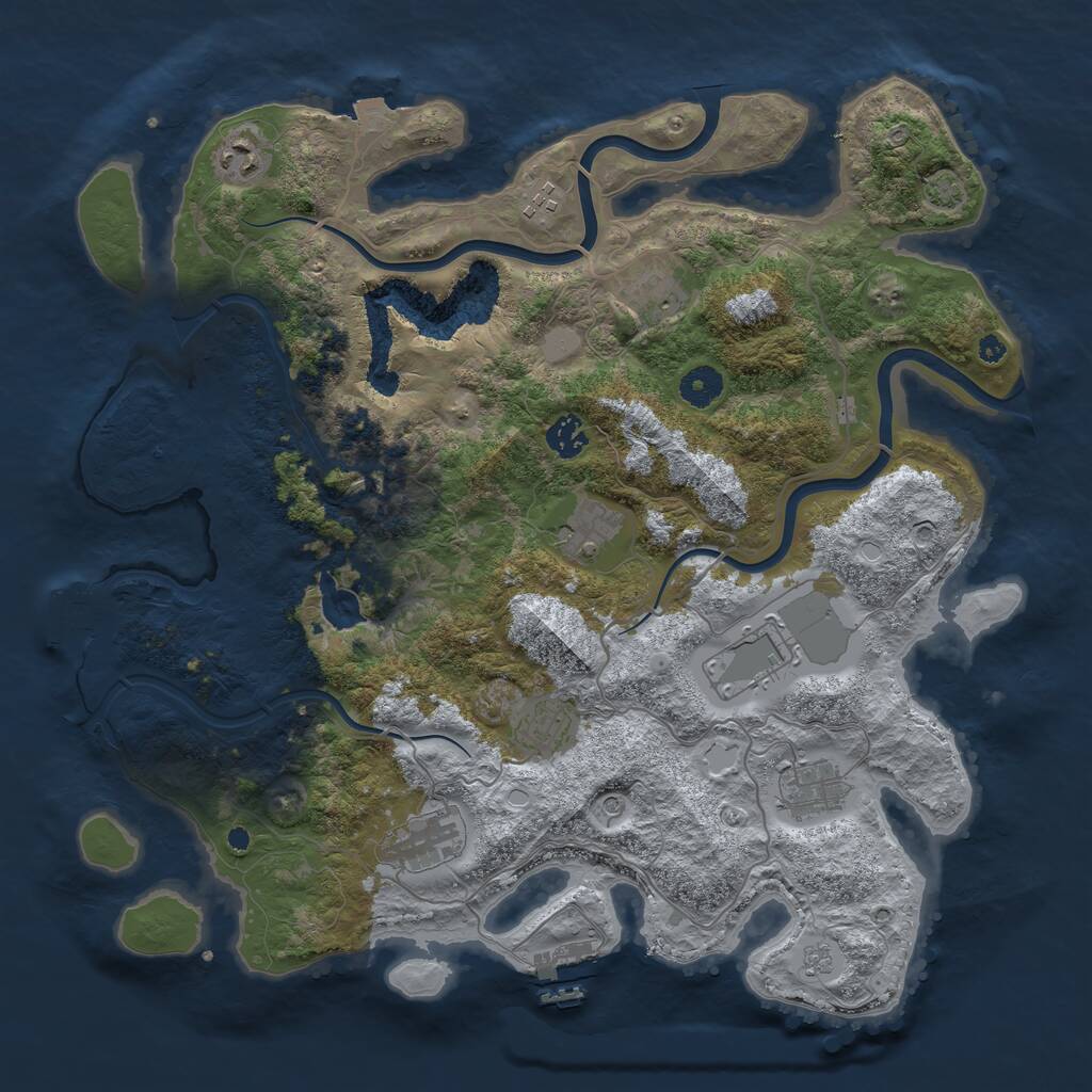 Rust Map: Procedural Map, Size: 4000, Seed: 1444283880, 15 Monuments