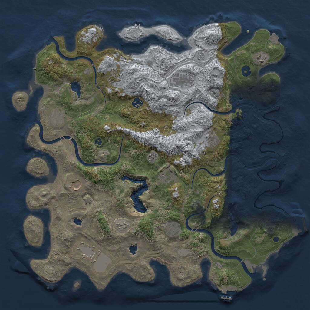 Rust Map: Procedural Map, Size: 4500, Seed: 333750571, 17 Monuments
