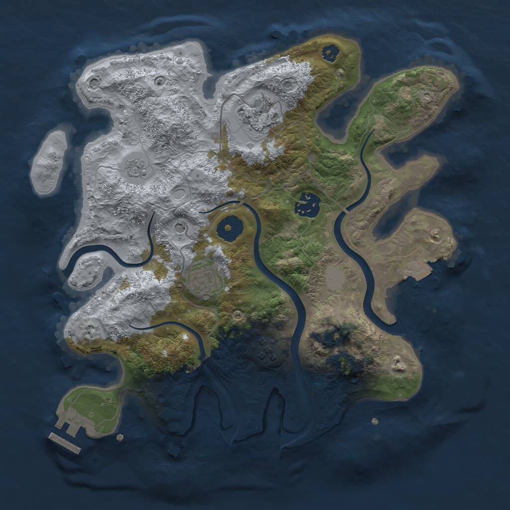 Rust Map: Procedural Map, Size: 3000, Seed: 1678307724, 9 Monuments