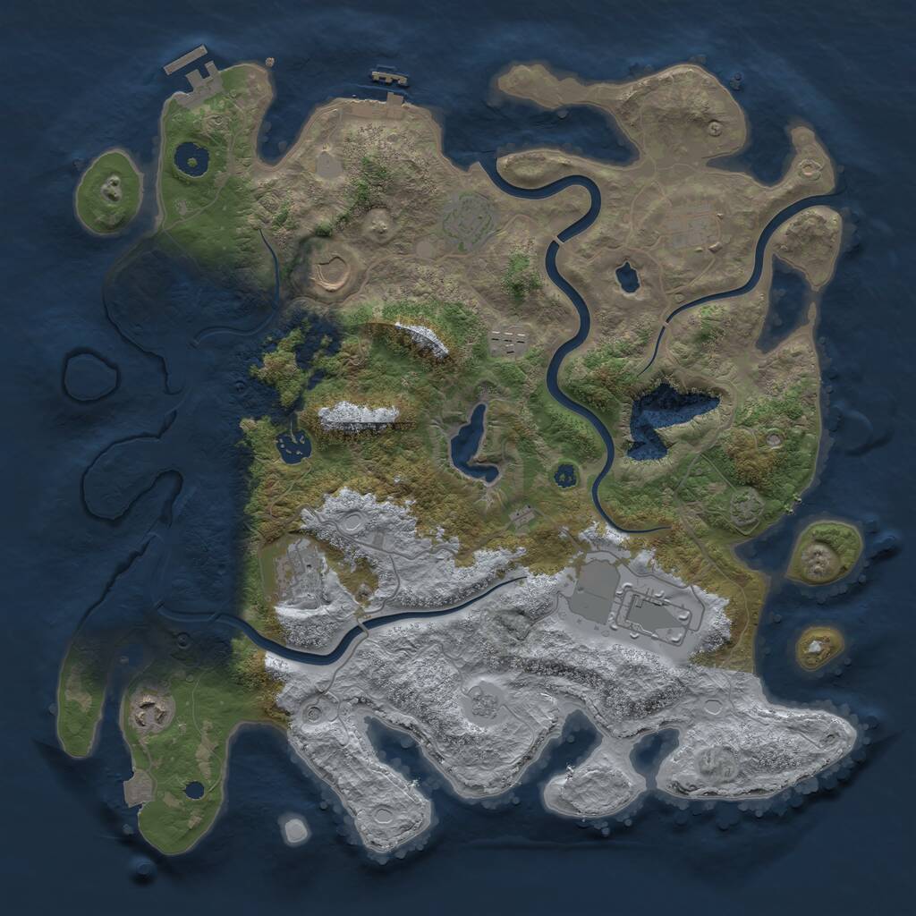 Rust Map: Procedural Map, Size: 4000, Seed: 1550697927, 14 Monuments