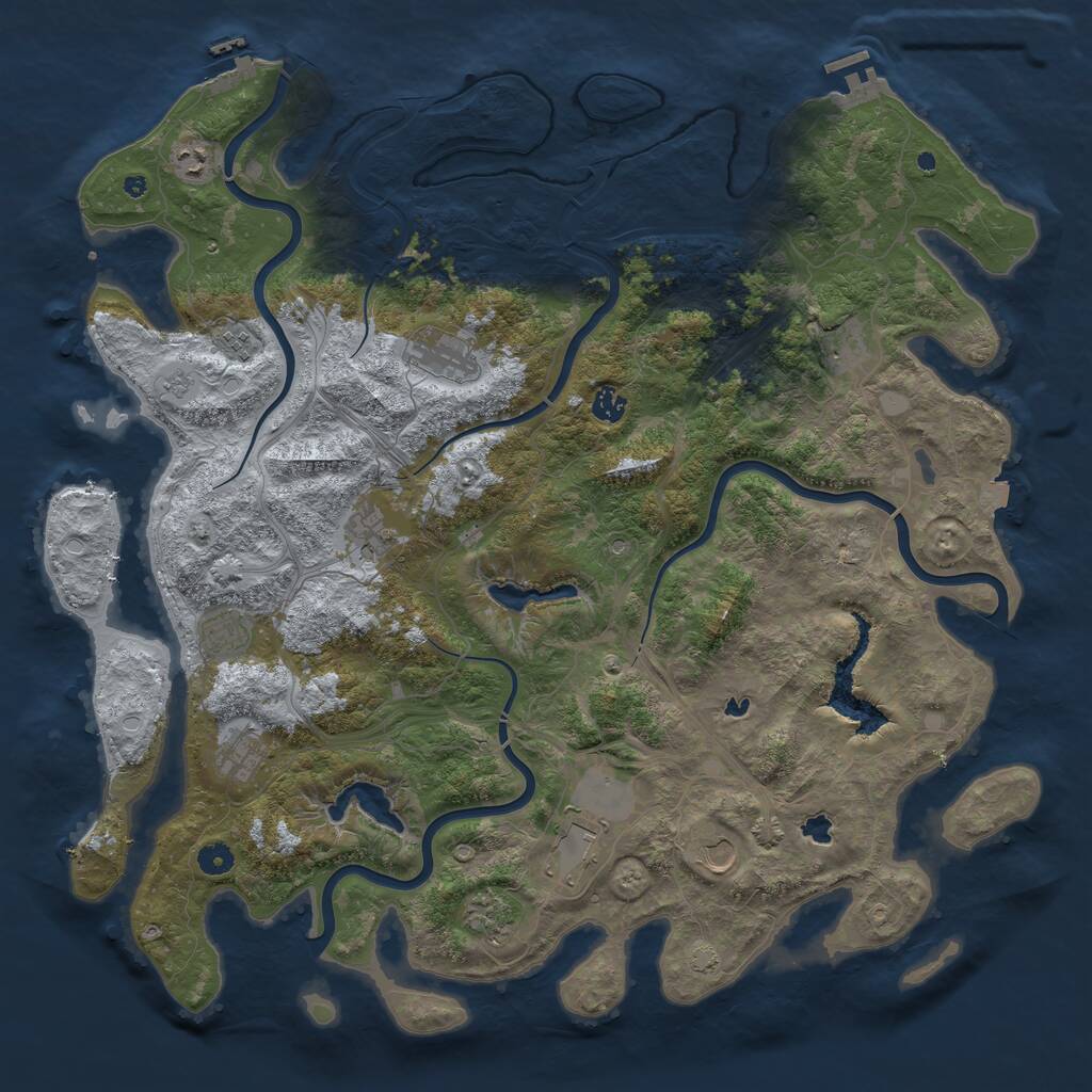 Rust Map: Procedural Map, Size: 4800, Seed: 367725970, 17 Monuments
