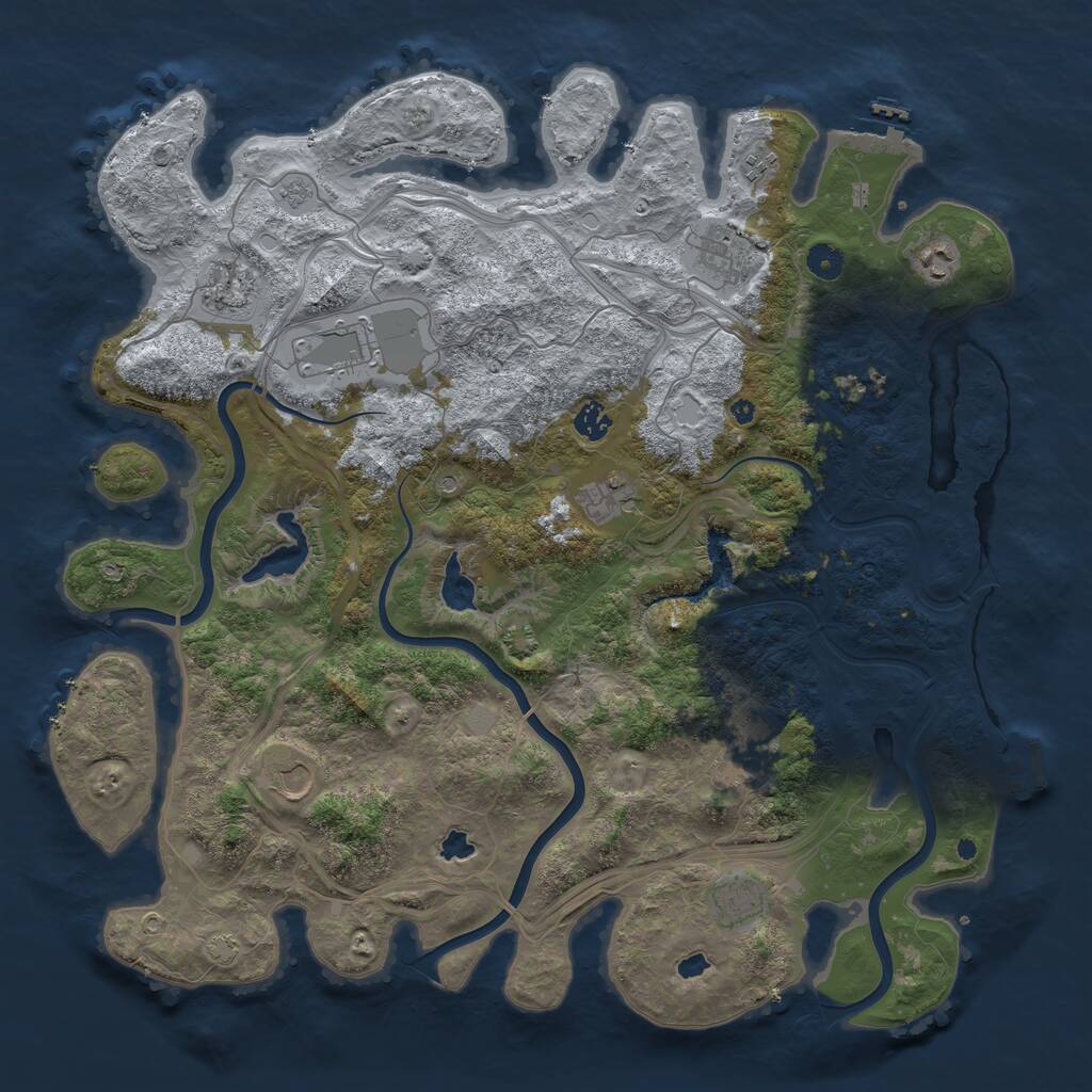 Rust Map: Procedural Map, Size: 4500, Seed: 1787419467, 16 Monuments