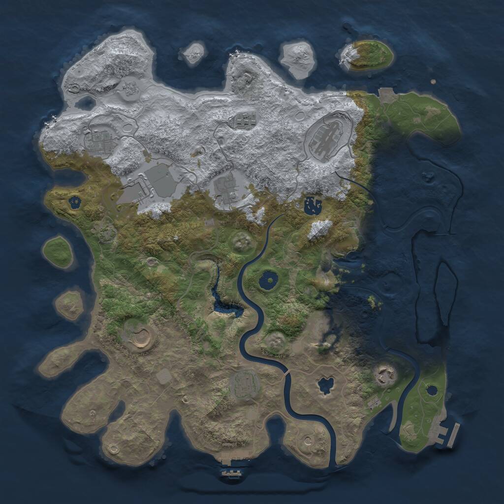 Rust Map: Procedural Map, Size: 4000, Seed: 35221741, 16 Monuments