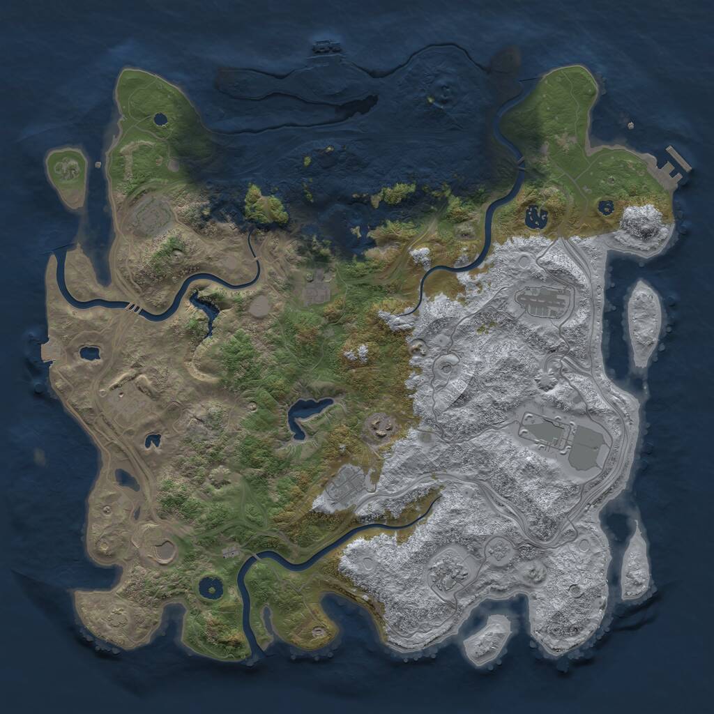 Rust Map: Procedural Map, Size: 4500, Seed: 6082026, 17 Monuments