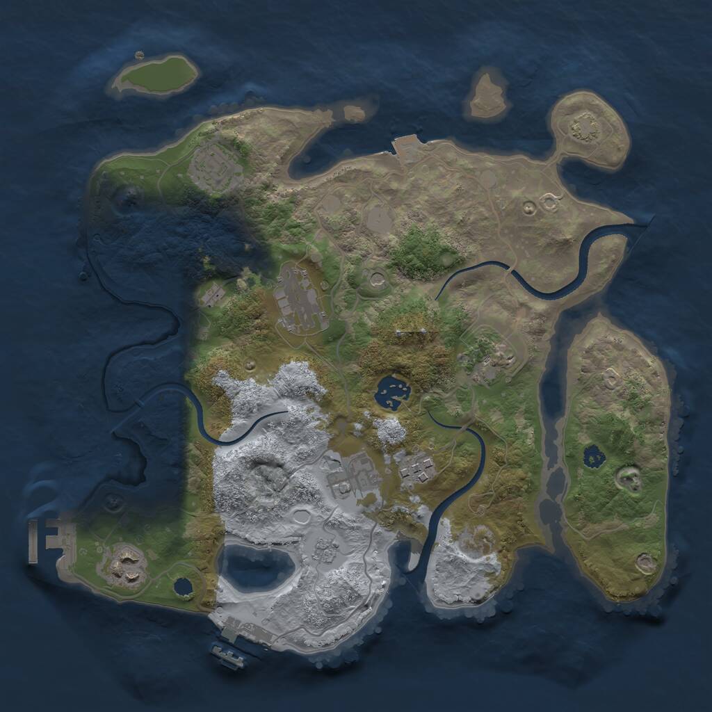 Rust Map: Procedural Map, Size: 3200, Seed: 674468194, 13 Monuments