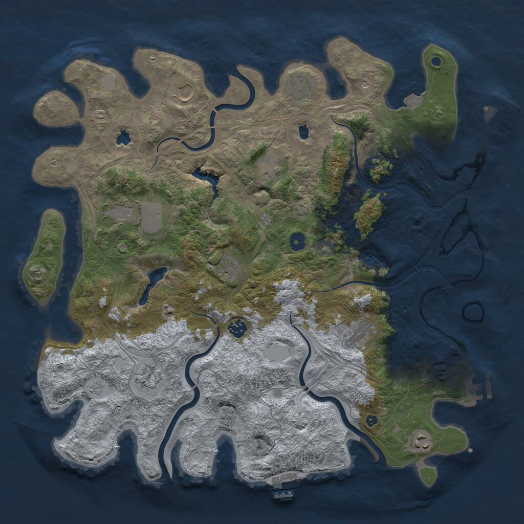 Rust Map: Procedural Map, Size: 4500, Seed: 1779099121, 16 Monuments