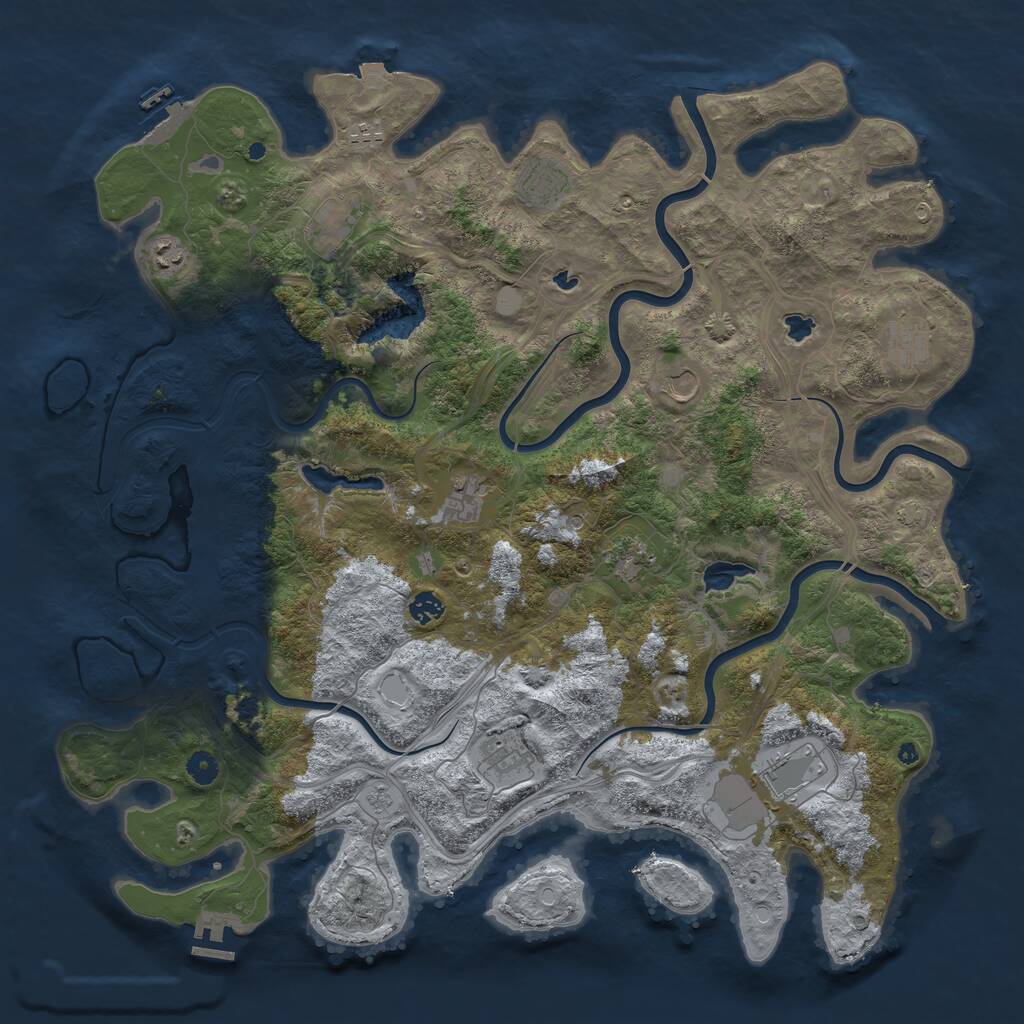 Rust Map: Procedural Map, Size: 4800, Seed: 419111197, 17 Monuments