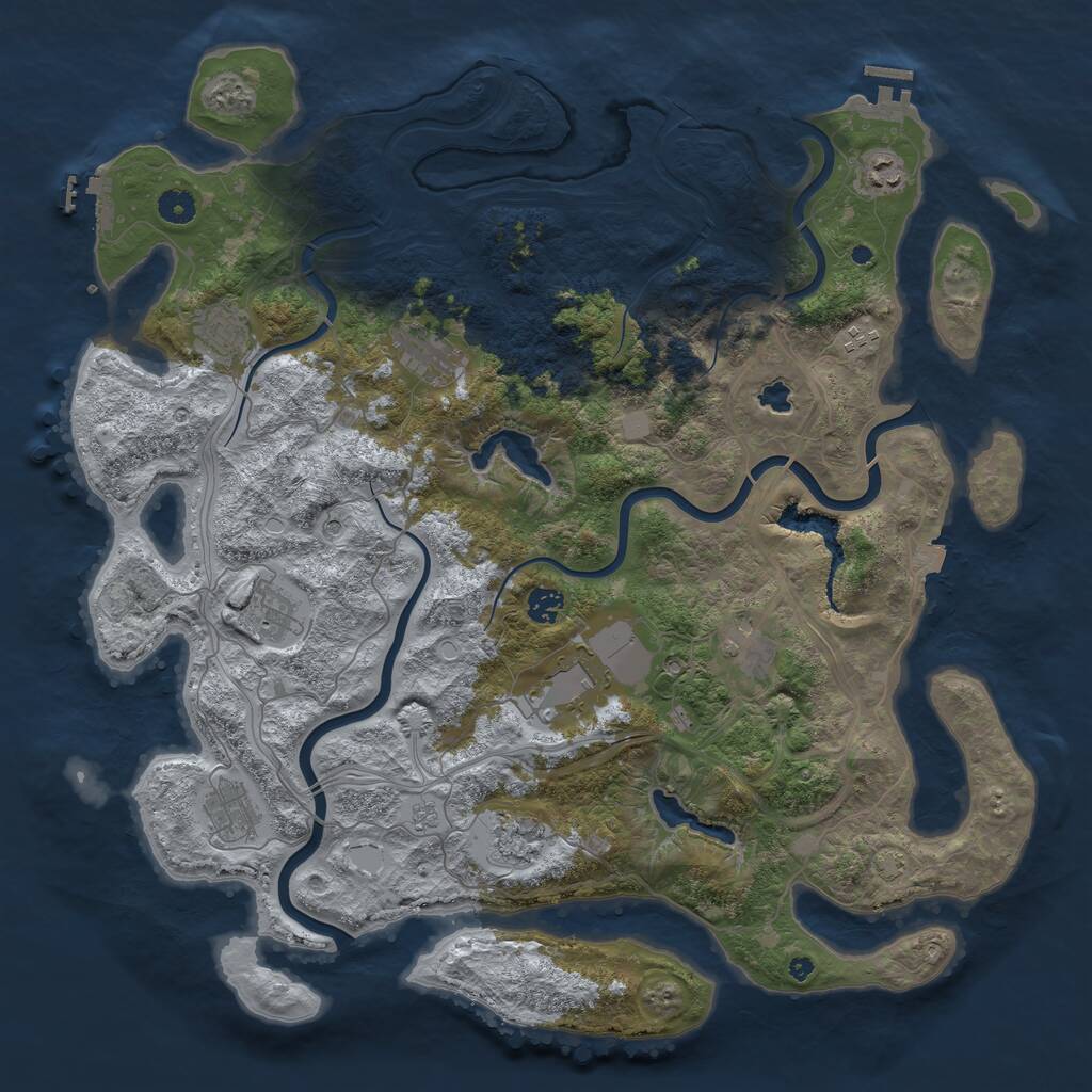 Rust Map: Procedural Map, Size: 4500, Seed: 6738569, 16 Monuments