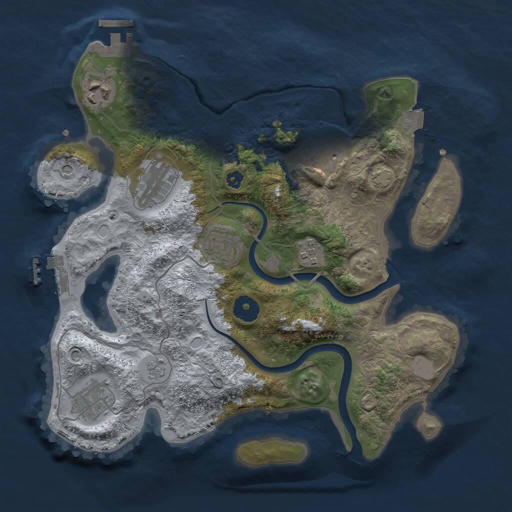 Rust Map: Procedural Map, Size: 3000, Seed: 11236, 12 Monuments