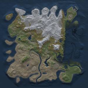 Thumbnail Rust Map: Procedural Map, Size: 4000, Seed: 34044377, 15 Monuments
