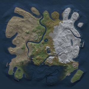 Thumbnail Rust Map: Procedural Map, Size: 3500, Seed: 1833381556, 13 Monuments