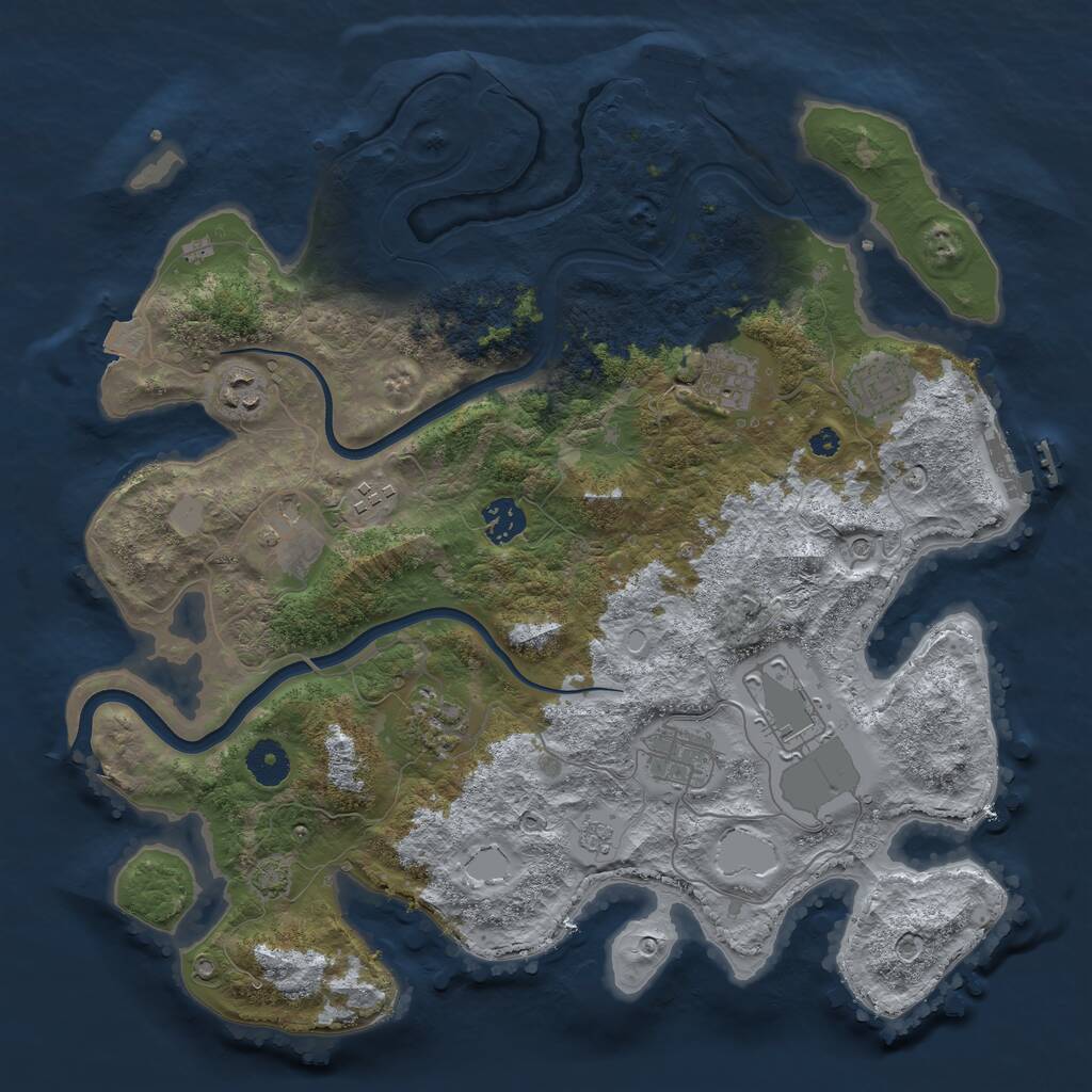 Rust Map: Procedural Map, Size: 3750, Seed: 1449079794, 15 Monuments