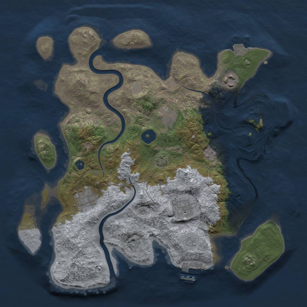 Rust Map: Procedural Map, Size: 3300, Seed: 2108932119, 11 Monuments