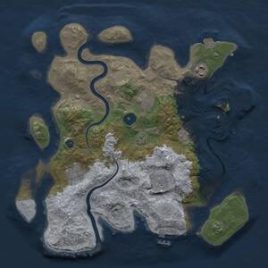 Thumbnail Rust Map: Procedural Map, Size: 3300, Seed: 2108932119, 11 Monuments