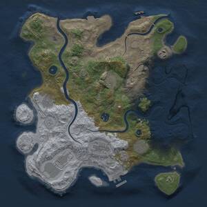 Thumbnail Rust Map: Procedural Map, Size: 3600, Seed: 412061, 14 Monuments