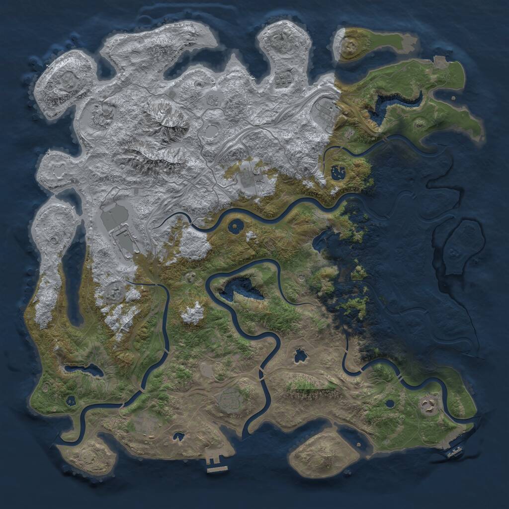 Rust Map: Procedural Map, Size: 5000, Seed: 395645938, 15 Monuments