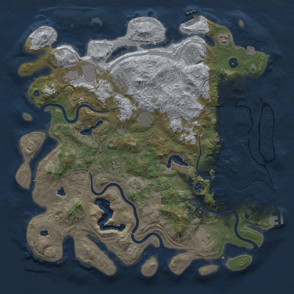 Rust Map: Procedural Map, Size: 4500, Seed: 895077613, 15 Monuments