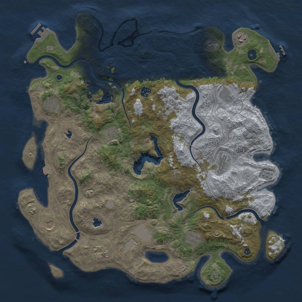 Rust Map: Procedural Map, Size: 4500, Seed: 270919714, 17 Monuments