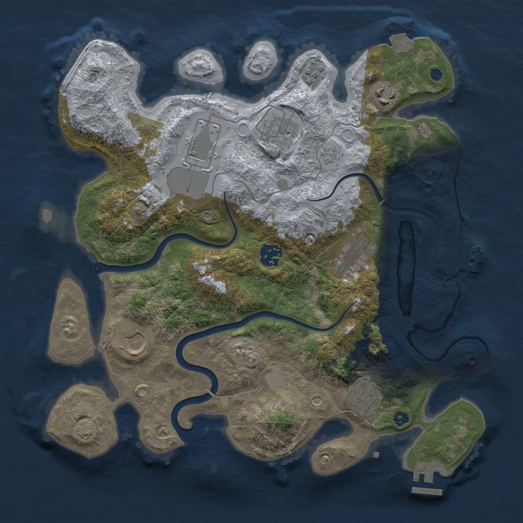 Rust Map: Procedural Map, Size: 3500, Seed: 20260809, 14 Monuments