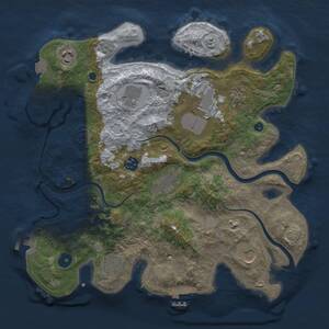 Thumbnail Rust Map: Procedural Map, Size: 3500, Seed: 649255347, 14 Monuments