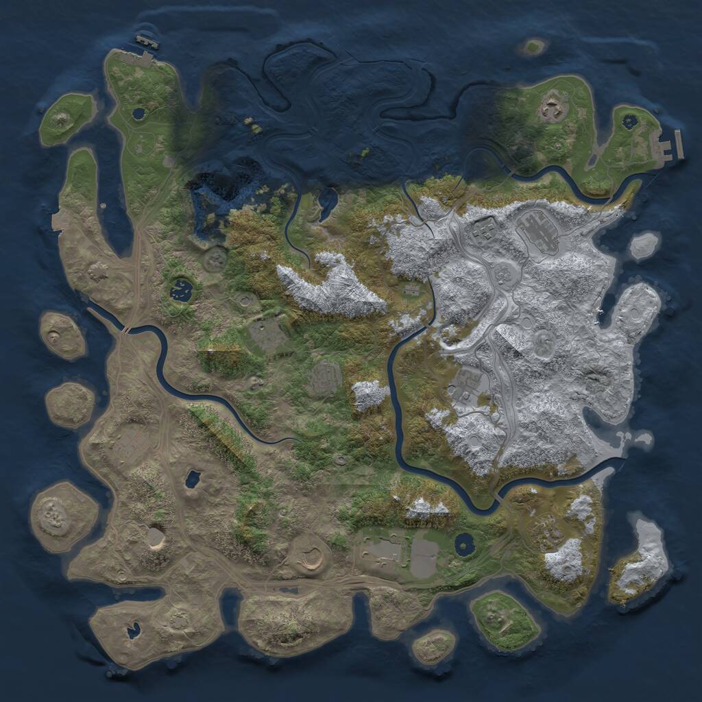 Rust Map: Procedural Map, Size: 4800, Seed: 366729961, 17 Monuments