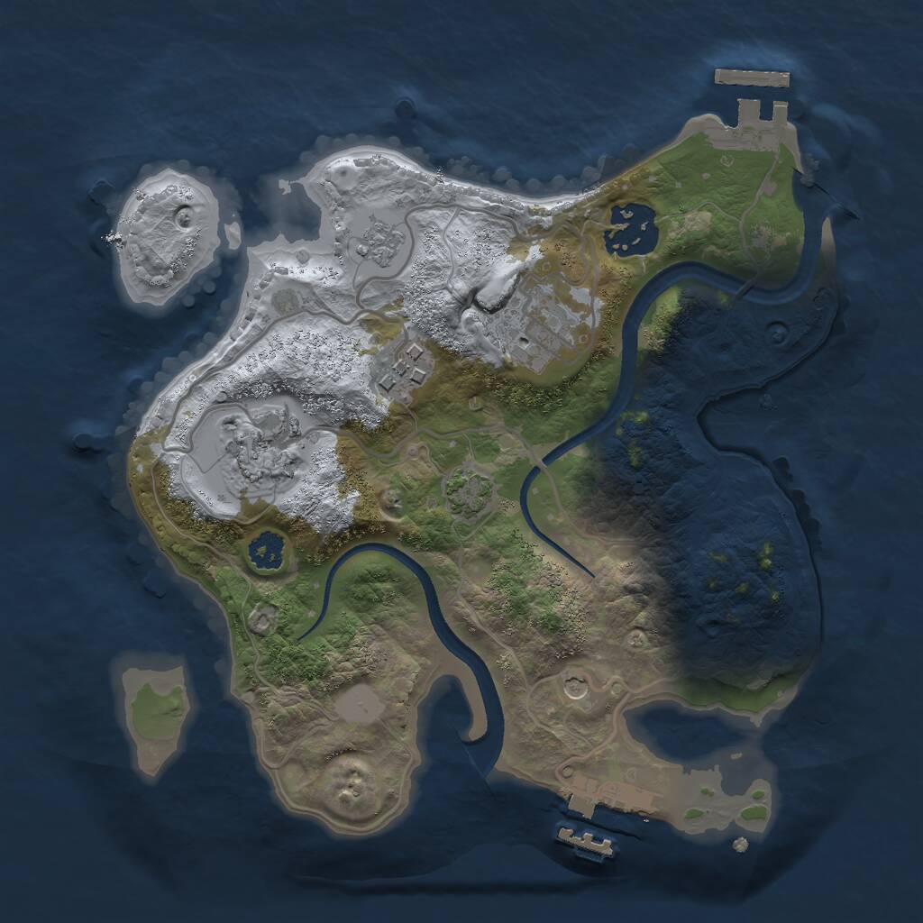 Rust Map: Procedural Map, Size: 2500, Seed: 1248218077, 10 Monuments