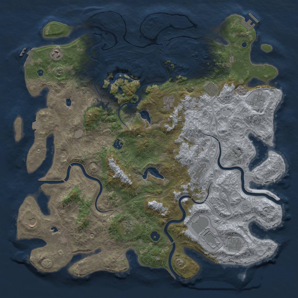 Rust Map: Procedural Map, Size: 4750, Seed: 982345885, 17 Monuments