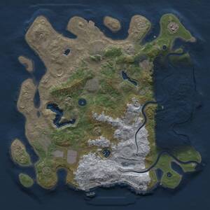 Thumbnail Rust Map: Procedural Map, Size: 4000, Seed: 1831259985, 16 Monuments