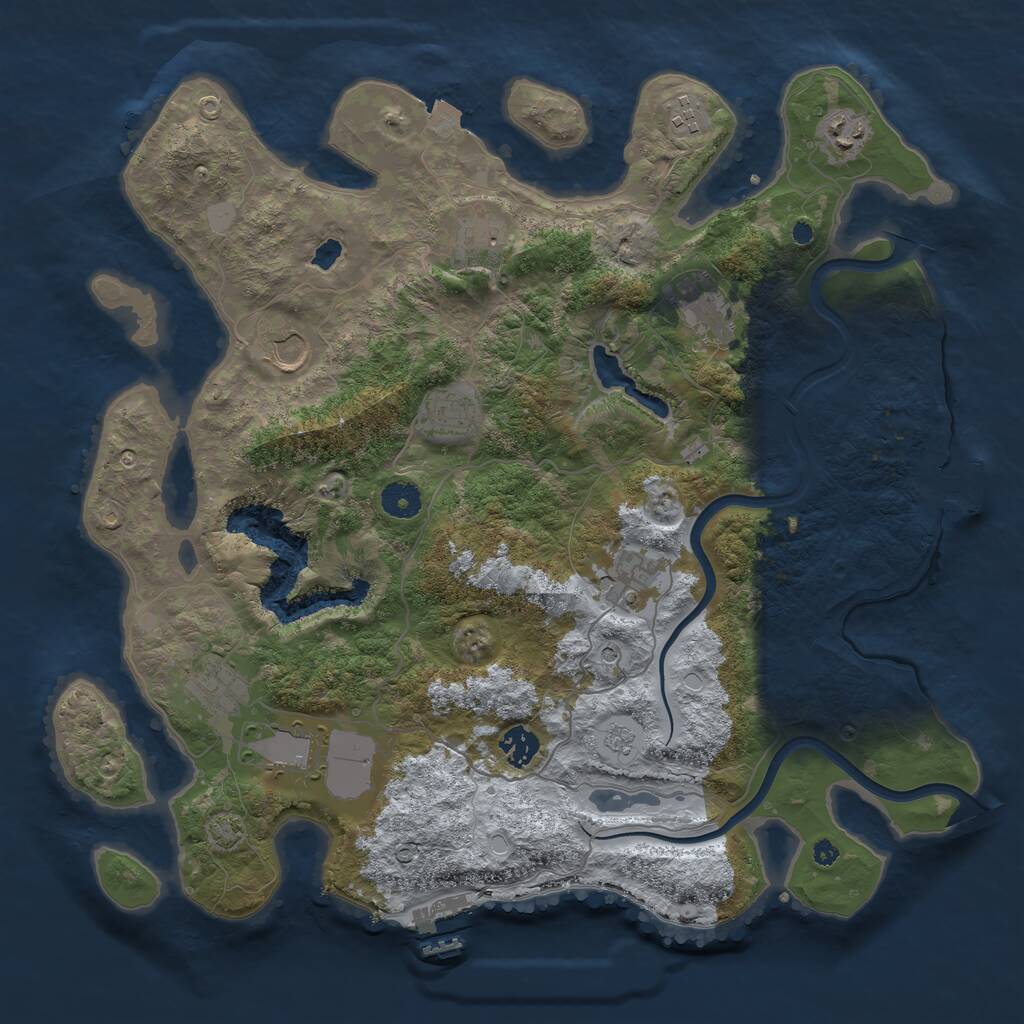 Rust Map: Procedural Map, Size: 4000, Seed: 1831259985, 16 Monuments