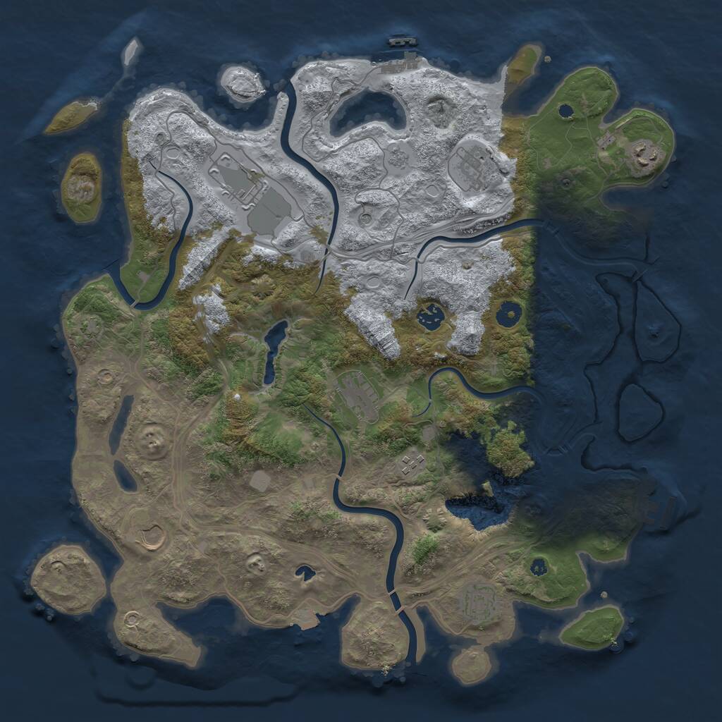Rust Map: Procedural Map, Size: 4250, Seed: 1943379649, 14 Monuments