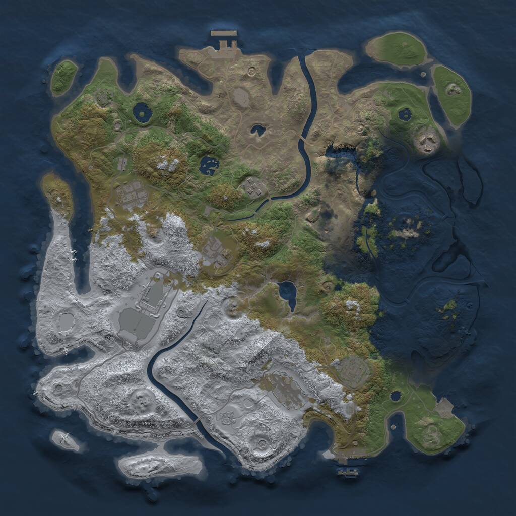 Rust Map: Procedural Map, Size: 4000, Seed: 1101347299, 15 Monuments