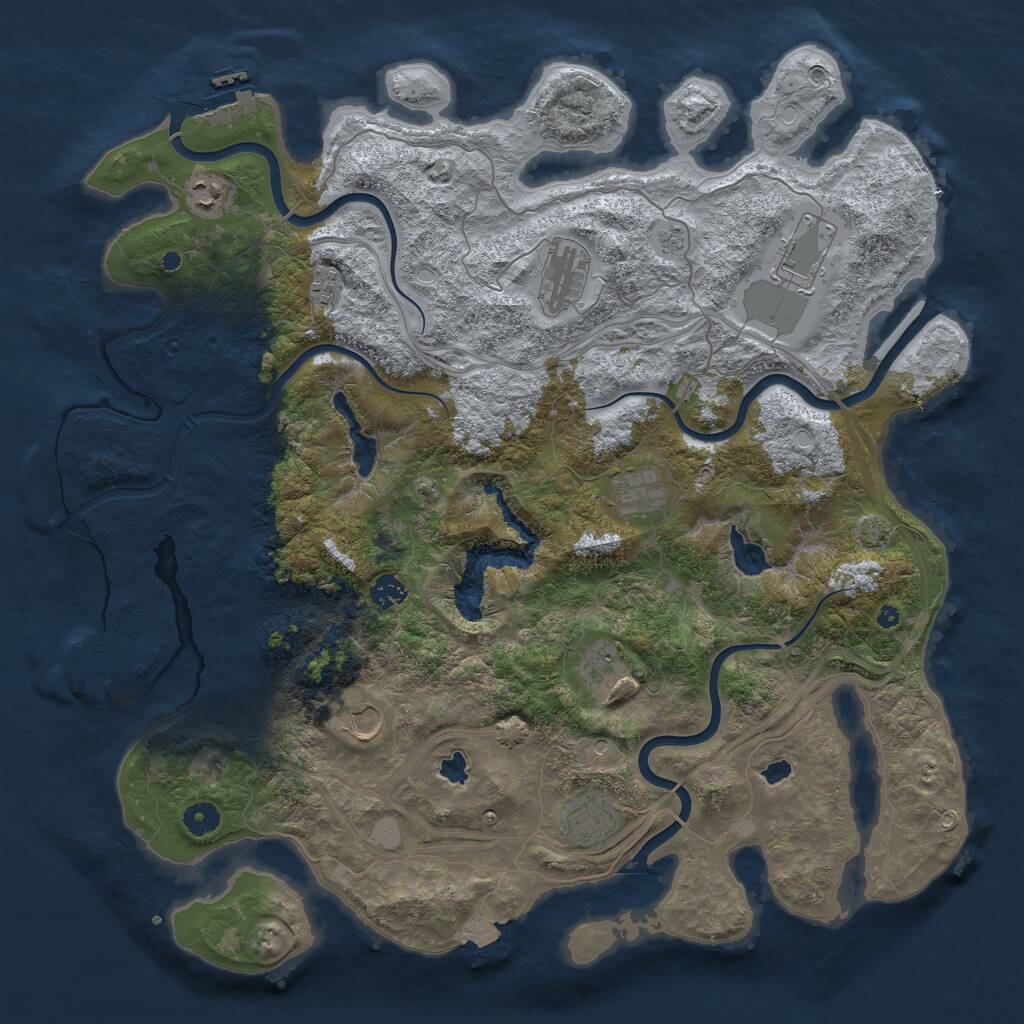 Rust Map: Procedural Map, Size: 4500, Seed: 13991, 15 Monuments