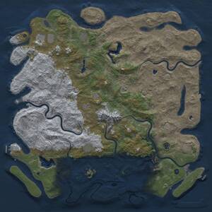 Thumbnail Rust Map: Procedural Map, Size: 6000, Seed: 1642332571, 17 Monuments