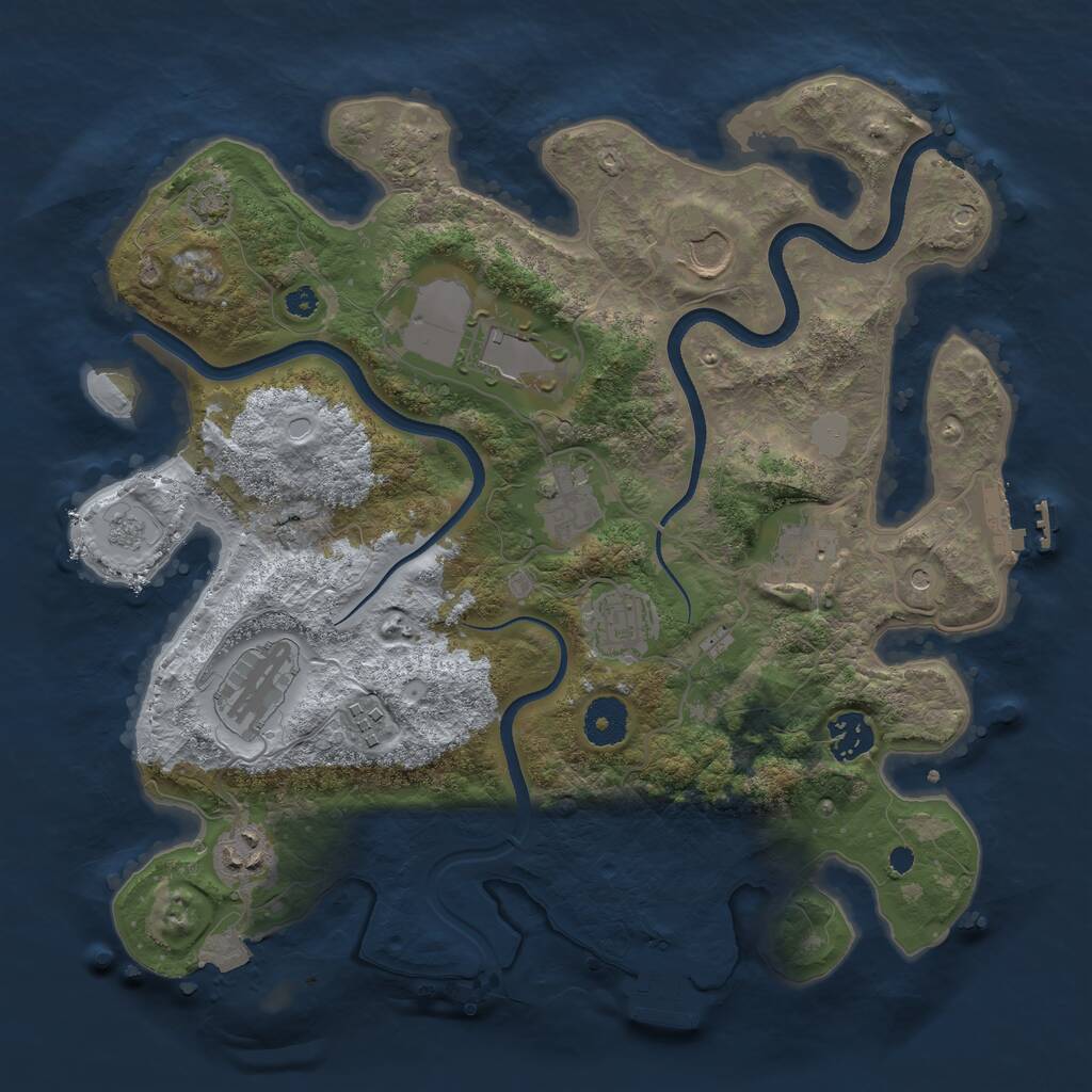 Rust Map: Procedural Map, Size: 3500, Seed: 318871347, 15 Monuments