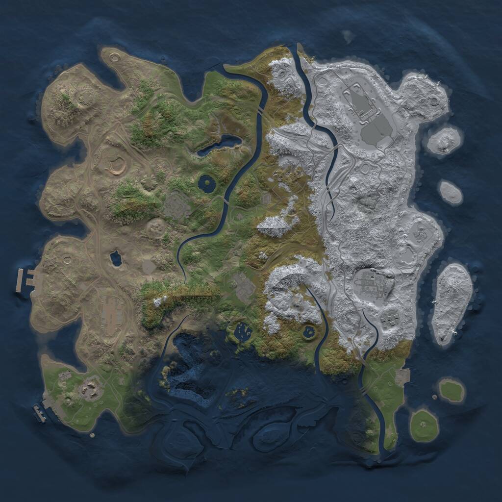 Rust Map: Procedural Map, Size: 4250, Seed: 2061728133, 16 Monuments