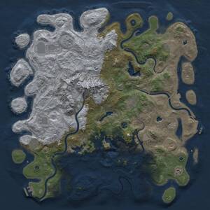 Thumbnail Rust Map: Procedural Map, Size: 5000, Seed: 71407761, 16 Monuments