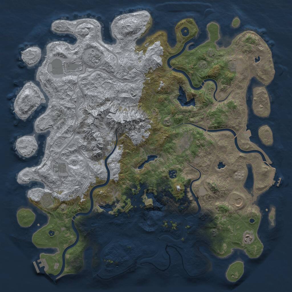 Rust Map: Procedural Map, Size: 5000, Seed: 71407761, 16 Monuments
