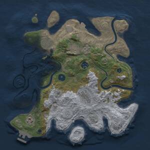 Thumbnail Rust Map: Procedural Map, Size: 3200, Seed: 1777171486, 11 Monuments