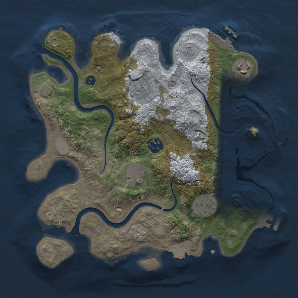 Rust Map: Procedural Map, Size: 3000, Seed: 100826, 12 Monuments