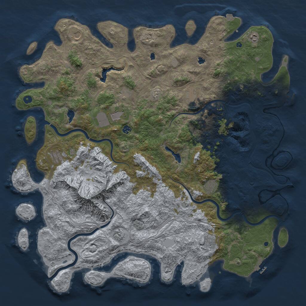 Rust Map: Procedural Map, Size: 5500, Seed: 191789900, 17 Monuments