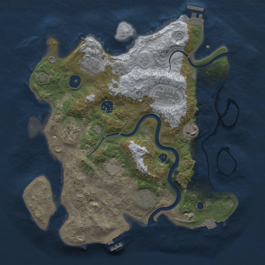 Rust Map: Procedural Map, Size: 3250, Seed: 809936925, 13 Monuments