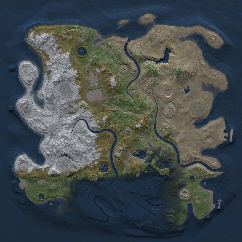 Rust Map: Procedural Map, Size: 4000, Seed: 876816796, 15 Monuments
