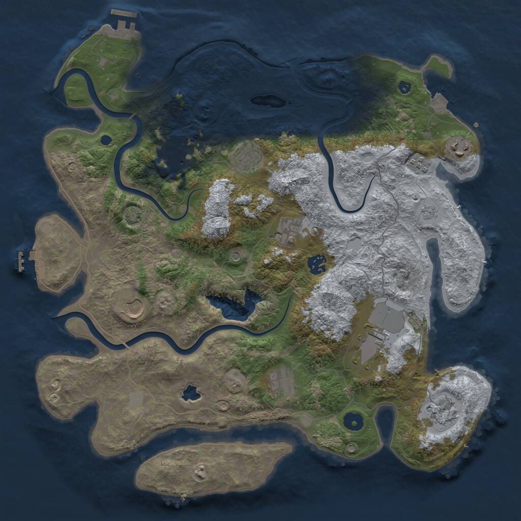 Rust Map: Procedural Map, Size: 4000, Seed: 1289873939, 16 Monuments