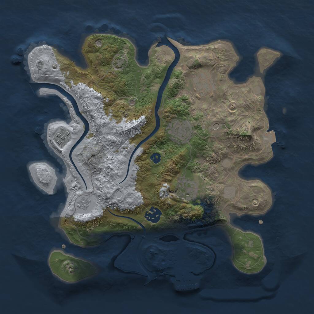 Rust Map: Procedural Map, Size: 3000, Seed: 1792270119, 10 Monuments