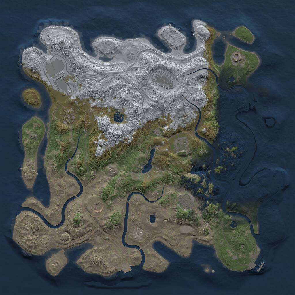 Rust Map: Procedural Map, Size: 4250, Seed: 636571350, 15 Monuments